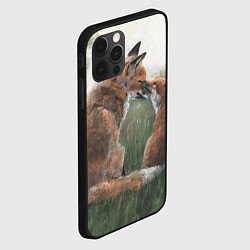 Чехол для iPhone 12 Pro Лиса с лисёнком, цвет: 3D-черный — фото 2