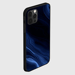 Чехол для iPhone 12 Pro Тёмный синий абстракция дымчатый, цвет: 3D-черный — фото 2