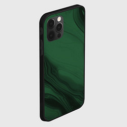 Чехол для iPhone 12 Pro Тёмный зелёный абстракция однотонный, цвет: 3D-черный — фото 2