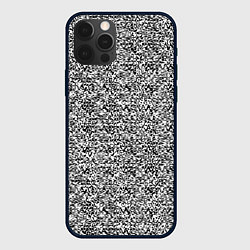 Чехол для iPhone 12 Pro Чёрно-белый текстурный, цвет: 3D-черный