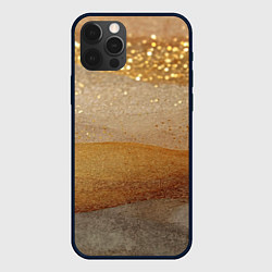 Чехол для iPhone 12 Pro Бежевые блестяшки текстура, цвет: 3D-черный