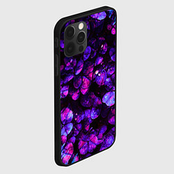 Чехол для iPhone 12 Pro Флуоресцентные цветы, цвет: 3D-черный — фото 2