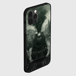 Чехол для iPhone 12 Pro Ретро иллюстрация паровоза, цвет: 3D-черный — фото 2