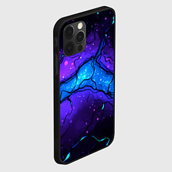 Чехол для iPhone 12 Pro Синяя звездная полоса в плите текстура, цвет: 3D-черный — фото 2