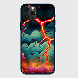 Чехол для iPhone 12 Pro Молнии в виде разлома, цвет: 3D-черный