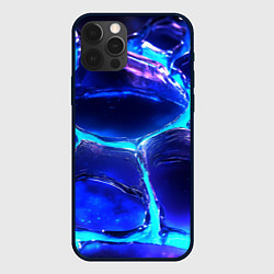 Чехол для iPhone 12 Pro Объемные плиты в неоновом свечение, цвет: 3D-черный