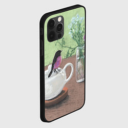 Чехол для iPhone 12 Pro Птичка на чайнике, цвет: 3D-черный — фото 2