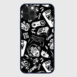 Чехол для iPhone 12 Pro Retro gamer pattern, цвет: 3D-черный