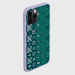 Чехол для iPhone 12 Pro Изумрудные узоры, цвет: 3D-светло-сиреневый — фото 2
