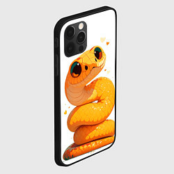 Чехол для iPhone 12 Pro Змейка и сердечки - милота, цвет: 3D-черный — фото 2