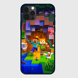 Чехол iPhone 12 Pro Стив и Алекс - Майнкрафт
