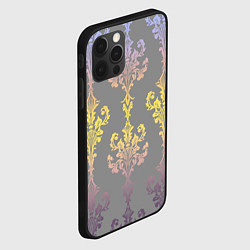 Чехол для iPhone 12 Pro Узор на обоях градиентный на сером, цвет: 3D-черный — фото 2