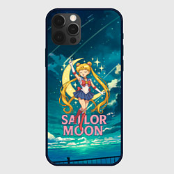 Чехол для iPhone 12 Pro Sailor Moon на фоне неба, цвет: 3D-черный