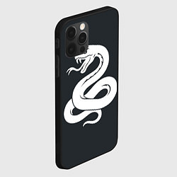 Чехол для iPhone 12 Pro Змей - белый, цвет: 3D-черный — фото 2