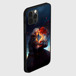 Чехол для iPhone 12 Pro Геральт и Трисс ночью, цвет: 3D-черный — фото 2
