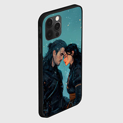 Чехол для iPhone 12 Pro Йеннифэр и Геральт под снегом, цвет: 3D-черный — фото 2