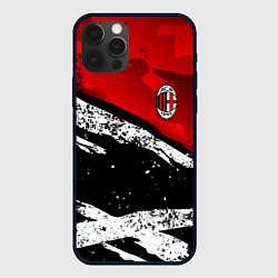 Чехол для iPhone 12 Pro ФК Милан - потертости, цвет: 3D-черный