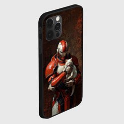 Чехол для iPhone 12 Pro Футуристичный воин с котом, цвет: 3D-черный — фото 2