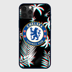 Чехол для iPhone 12 Pro Chelsea тропики глитч текстура, цвет: 3D-черный