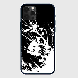 Чехол для iPhone 12 Pro Взрывная белая краска на чёрном, цвет: 3D-черный