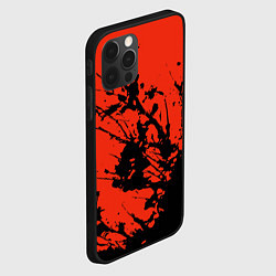 Чехол для iPhone 12 Pro Взрыв чёрной краски на красно-оранжевом, цвет: 3D-черный — фото 2