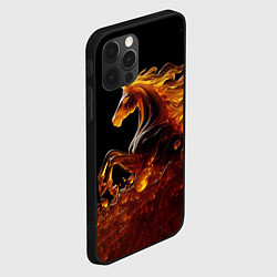 Чехол для iPhone 12 Pro Оранжево желтая лошадь созданная из янтаря, цвет: 3D-черный — фото 2