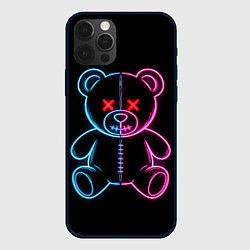 Чехол для iPhone 12 Pro Неоновый мишка, цвет: 3D-черный