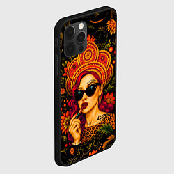 Чехол для iPhone 12 Pro Славянская девушка, цвет: 3D-черный — фото 2