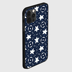 Чехол для iPhone 12 Pro Звезды, квадраты, сердечки, цвет: 3D-черный — фото 2