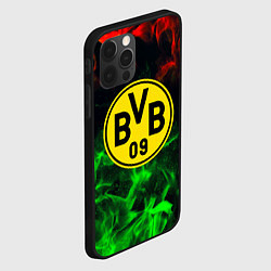 Чехол для iPhone 12 Pro Borussia красно зеленый огонь, цвет: 3D-черный — фото 2