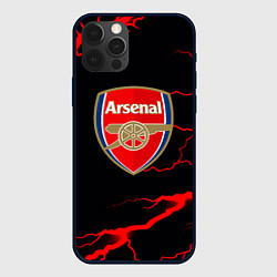 Чехол для iPhone 12 Pro Arsenal красные молнии, цвет: 3D-черный