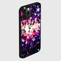 Чехол для iPhone 12 Pro Абстракция фиолетовые пайетки имитация, цвет: 3D-черный — фото 2