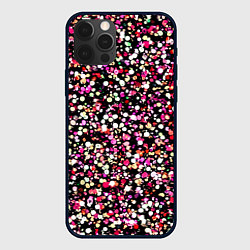 Чехол для iPhone 12 Pro Тёмно-розовый абстрактный в мелкую крапинку, цвет: 3D-черный
