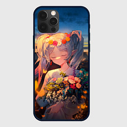 Чехол для iPhone 12 Pro Фрирен с цветами, цвет: 3D-черный