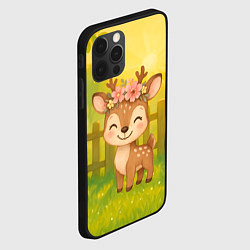 Чехол для iPhone 12 Pro Милый олененок на зеленом дворе, цвет: 3D-черный — фото 2