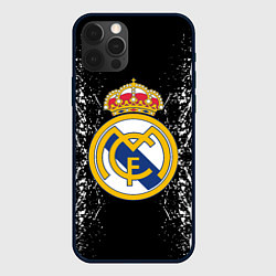 Чехол для iPhone 12 Pro Реал Мадрид текстура краски, цвет: 3D-черный