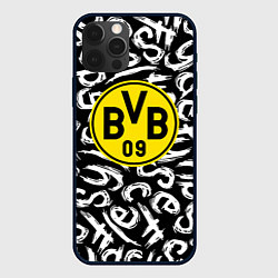 Чехол для iPhone 12 Pro Borussia надписи гейм, цвет: 3D-черный
