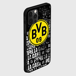Чехол для iPhone 12 Pro Borussia мафия текстура надписи, цвет: 3D-черный — фото 2