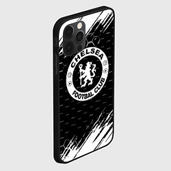 Чехол для iPhone 12 Pro Chelsea штрихи красок текстура, цвет: 3D-черный — фото 2
