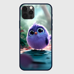 Чехол для iPhone 12 Pro Круглый удивленный птенец, цвет: 3D-черный