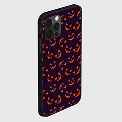 Чехол для iPhone 12 Pro Страшно веселый Halloween - паттерн, цвет: 3D-черный — фото 2