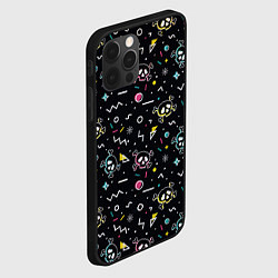 Чехол для iPhone 12 Pro Паттерн с черепами и геометрическими фигурами в ст, цвет: 3D-черный — фото 2