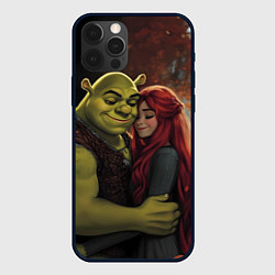 Чехол для iPhone 12 Pro Шрек и принцесса Фиона, цвет: 3D-черный