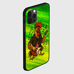Чехол для iPhone 12 Pro Петух гитарист, цвет: 3D-черный — фото 2