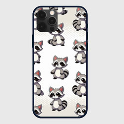 Чехол для iPhone 12 Pro Много енотов, цвет: 3D-черный