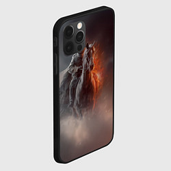 Чехол для iPhone 12 Pro Всадник на лошади из тумана, цвет: 3D-черный — фото 2