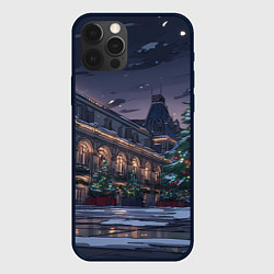 Чехол для iPhone 12 Pro Новогодняя Московская ночь, цвет: 3D-черный