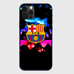 Чехол для iPhone 12 Pro Барселона неоновые бабочки, цвет: 3D-черный