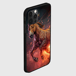 Чехол для iPhone 12 Pro Огненная лошадь, цвет: 3D-черный — фото 2