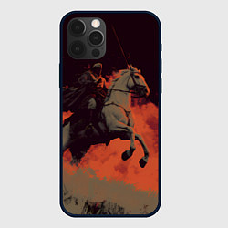 Чехол для iPhone 12 Pro Всадник на лошади, цвет: 3D-черный